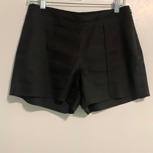 Theory black linen shorts